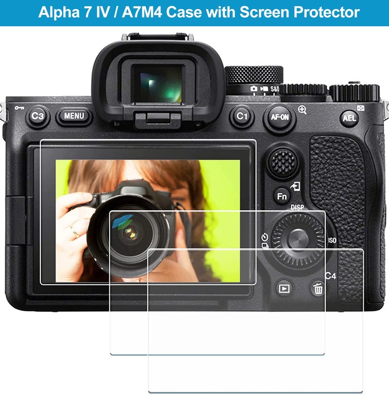 Pocoukate Camera Case for Sony Alpha 7 IV  A7M4  A7 IV Digital Camera Anti-Scratch Slim Fit Soft Cover with Screen Protector  A7IV Exclusive Accessories (not Applicable to A7R4 or A7III) - Black - Image 2